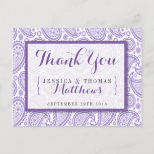 Carte Postale La collection Mariage moderne Paisley - Purple