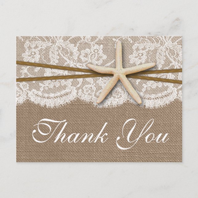 Carte Postale La collection rustique de mariage Starfish Beach (Devant)