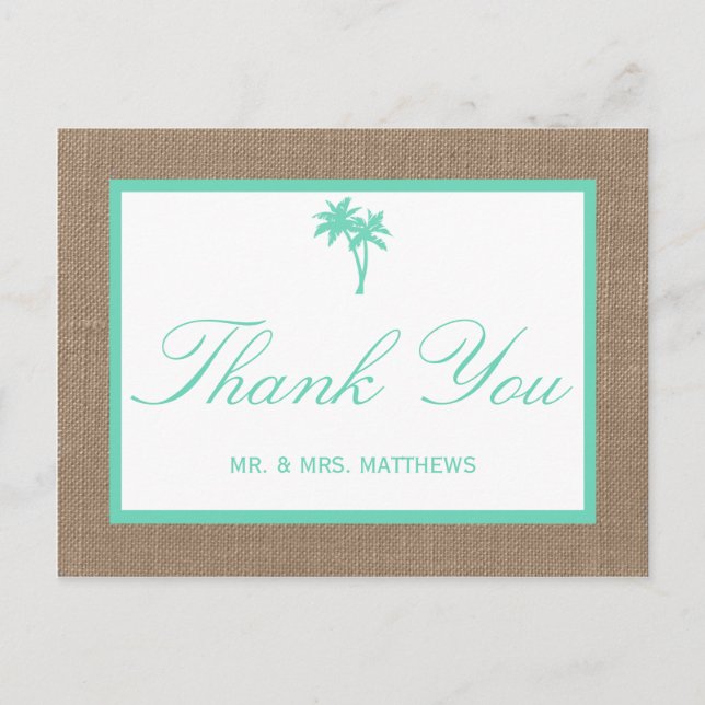 Carte Postale La collection Tropical Palm Tree Beach Wedding (Devant)