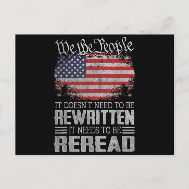 Carte Postale La Constitution américaine du drapeau doit être re (Devant)