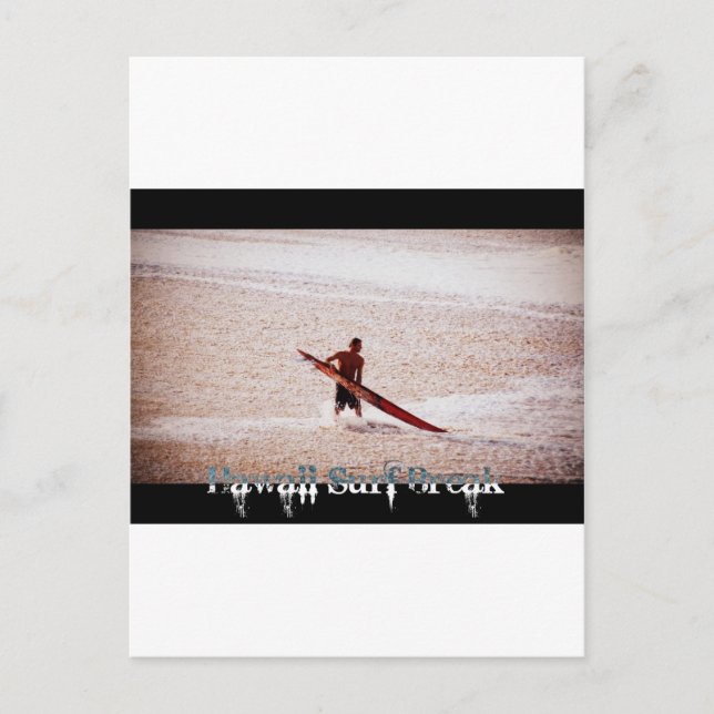 Carte Postale La coupure de surf d'Hawaï surfe (Devant)