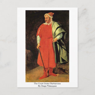 Carte Postale La Cour Jester Barbarossa Par Diego Velazquez