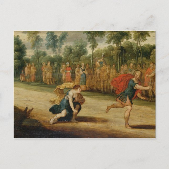 Carte Postale La course d'Atalanta et Hippomène (huile sur panne (Devant)