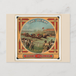 Carte Postale La course de chevaux Vintages Derby David Dunlop