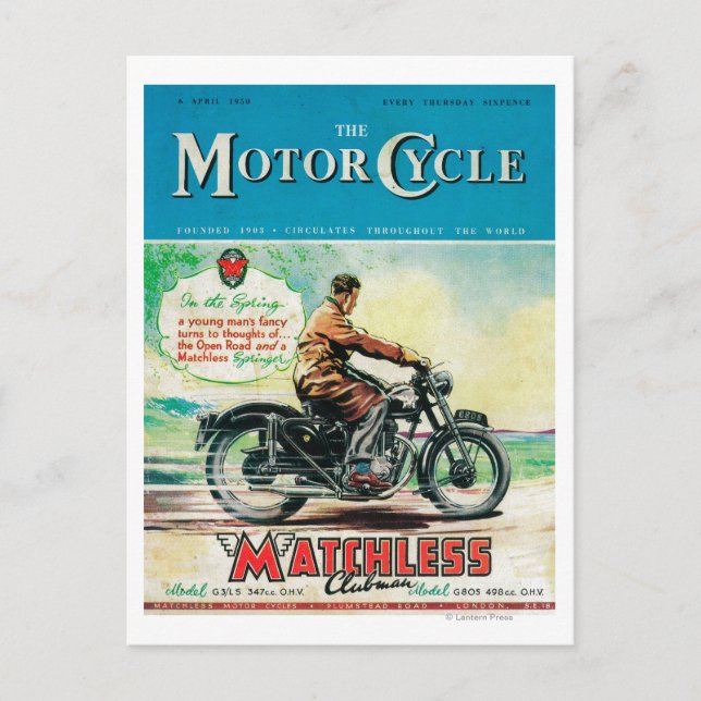 Carte Postale La couverture du magazine du cycle automobile (Devant)
