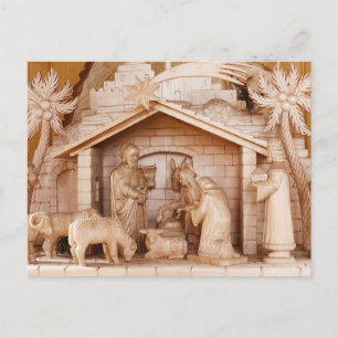 Carte Postale La crèche de Noël en bois