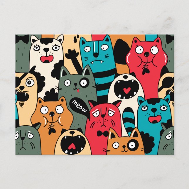 Carte Postale La Crowd of cats (Devant)
