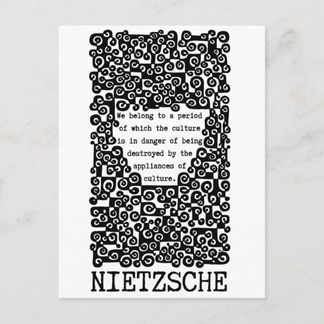 Carte Postale La CULTURE est en danger citation de Nietzsche (Devant)