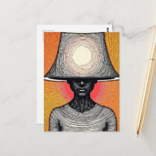 Carte Postale La Dame au Chapeau Abat-Jour