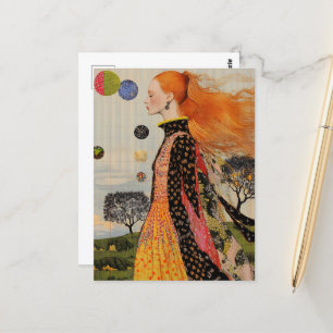 Carte Postale La Dame aux cheveux rouges