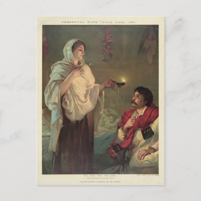 Carte Postale La Dame avec la Lampe (Florence Nightingale) (Devant)