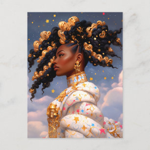 Carte Postale La Dame Cosmique Art Imaginaire Africain Américain