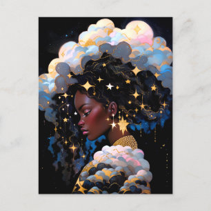 Carte Postale La Dame Cosmique Art Imaginaire Africain Américain