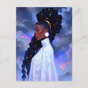 Carte Postale La Dame Cosmique Art Imaginaire Africain Américain