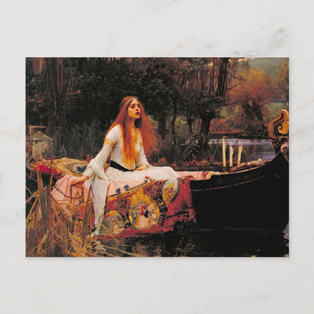 Carte Postale La Dame de Shalott John William Waterhouse (Devant)