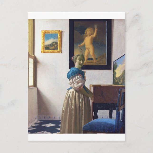Carte Postale La dame debout dans une virginale, Johannes Vermee (Devant)