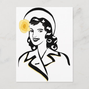 Carte Postale La Dame des années 1940