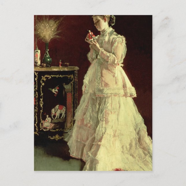 Carte Postale La Dame en rose, 1867 (Devant)