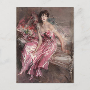 Carte Postale La Dame en rose (1916) de Giovanni Boldini