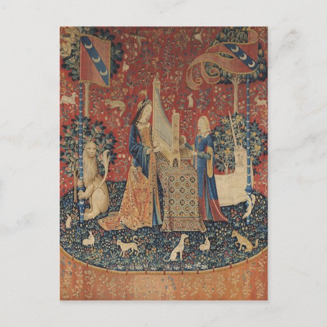 Carte Postale La Dame et la licorne : 'Audition' (Devant)