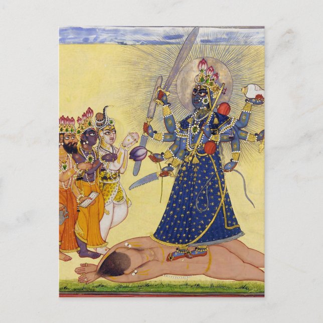 Carte Postale La déesse Bhadrakali adorée par les dieux 1675 (Devant)