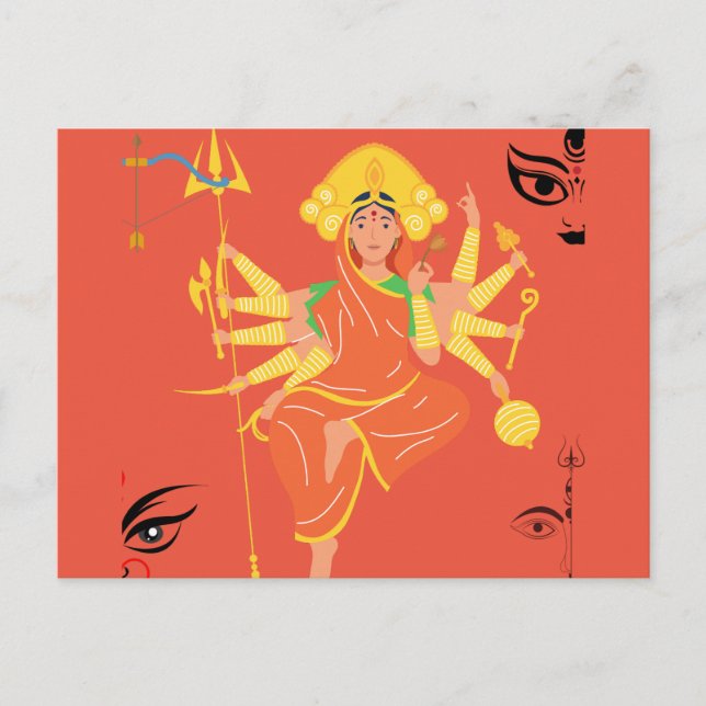 Carte Postale La déesse Durga (Devant)