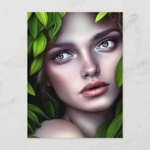 Carte Postale La déesse nature druide Femme imaginaire art