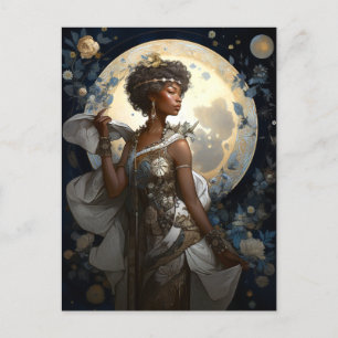 Carte Postale La déesse noire afro-américaine de la lune Queen I