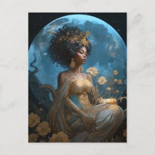 Carte Postale La déesse noire afro-américaine de la lune Queen I