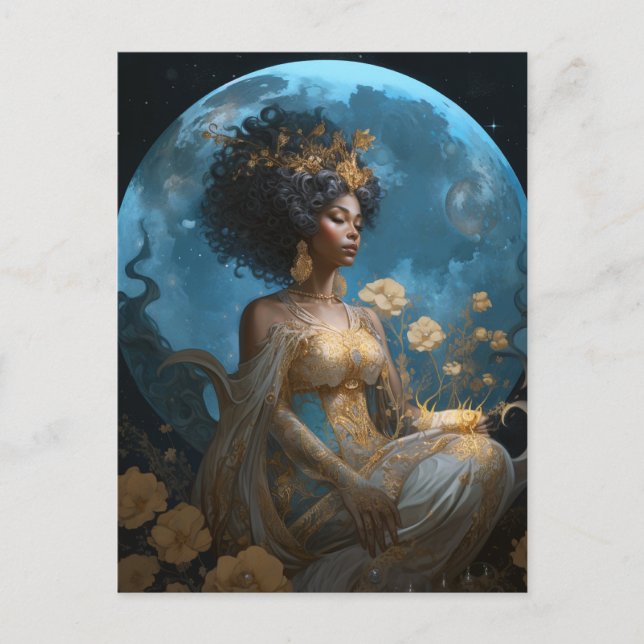 Carte Postale La déesse noire afro-américaine de la lune Queen I (Devant)