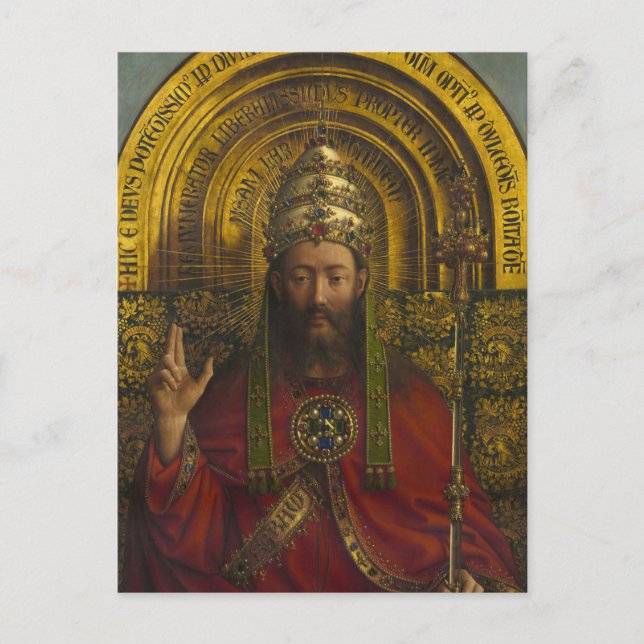 Carte Postale La Déité Enthronée, Christ, Le Retable De Gand (Devant)