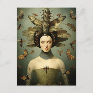 Carte Postale La Déplaisante dame aux bogues rétro