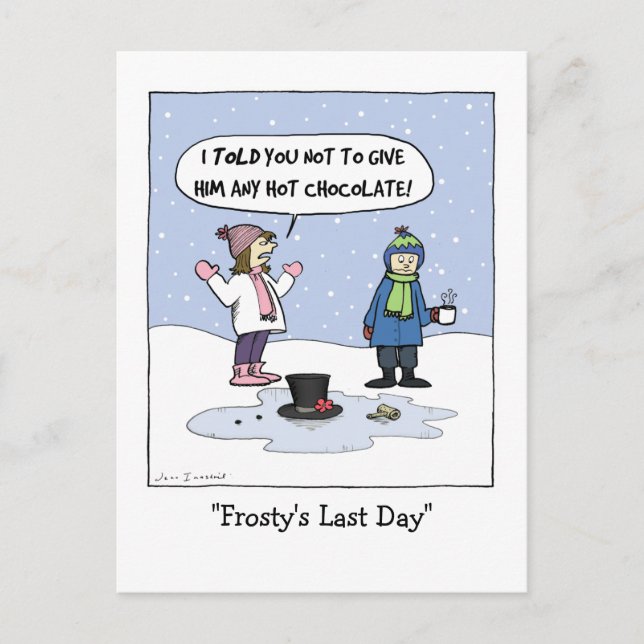 Carte Postale La Dernière journée de Frosty | Drôle Noël Cartoon (Devant)