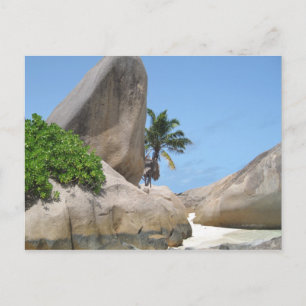 Carte Postale La Digue, Seychelles, Plage, Rochers