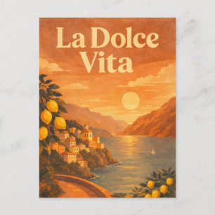 Carte Postale La Dolce Vita – Affiche de voyage rétro de la côte