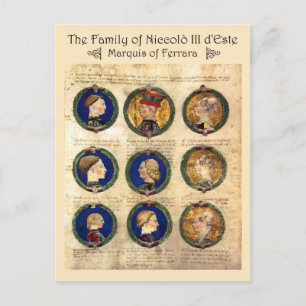 Carte Postale La famille de Niccolò III d'Este