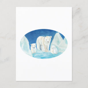 Carte Postale La famille des ours polaires