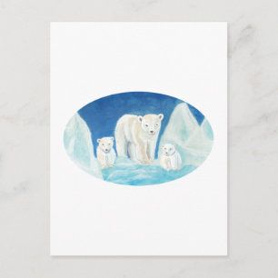 Carte Postale La famille des ours polaires
