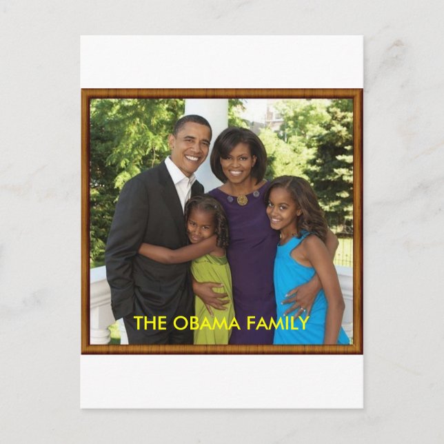 CARTE POSTALE LA FAMILLE D'OBAMA (Devant)