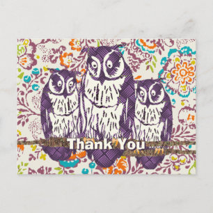 Carte Postale La Famille Owl Vous Remercie Beaucoup