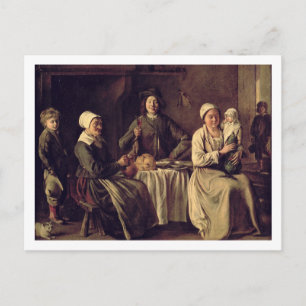 Carte Postale La Famille Paysanne, 1642 (huile sur toile)