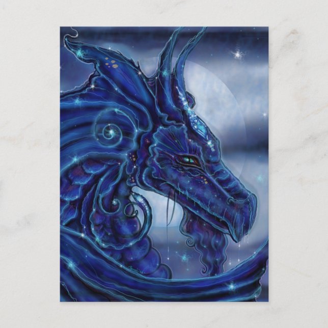 Carte Postale La fantaisie du dragon "Nuit Magique" par Renee La (Devant)