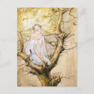 Carte Postale La Fée de l'Arbre Vintage 