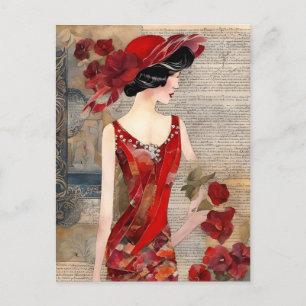Carte Postale La Femme en collier rouge