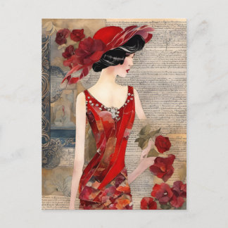 Carte Postale La Femme en collier rouge