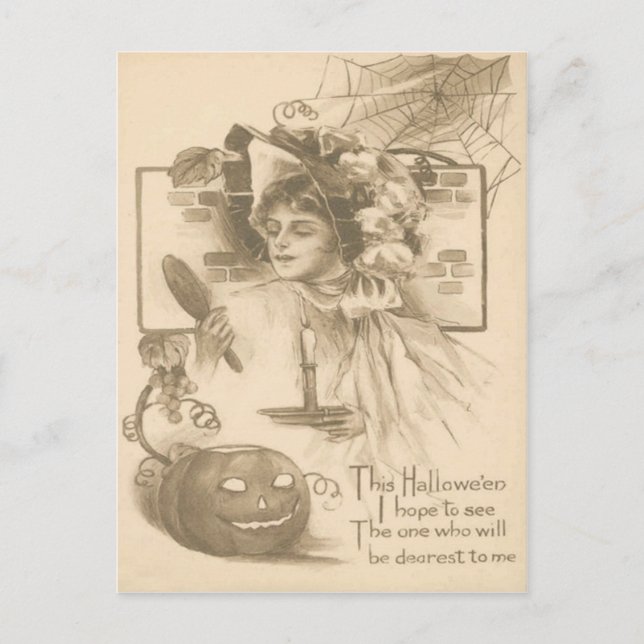Carte Postale La femme Jack O' Lantern Spider Web (Devant)