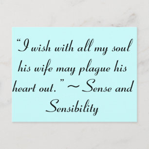 Carte Postale La Femme Peut Peser Son Coeur Jane Austen Citation