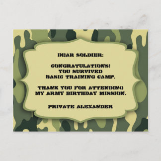 Carte Postale La fête d'anniversaire de Camo d'armée vous