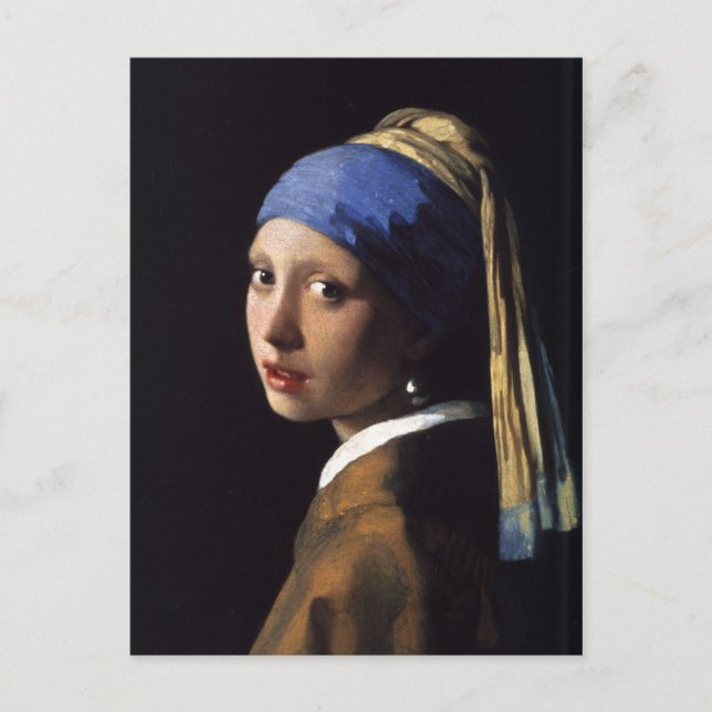 Carte Postale La fille avec la perle oreille par Vermeer (Devant)