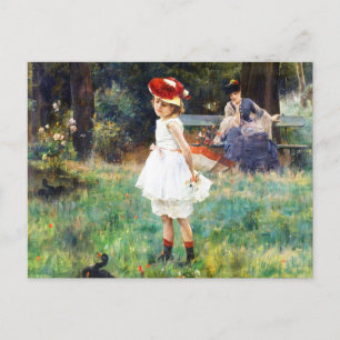 Carte Postale La fille avec les canards par Alfred Stevens